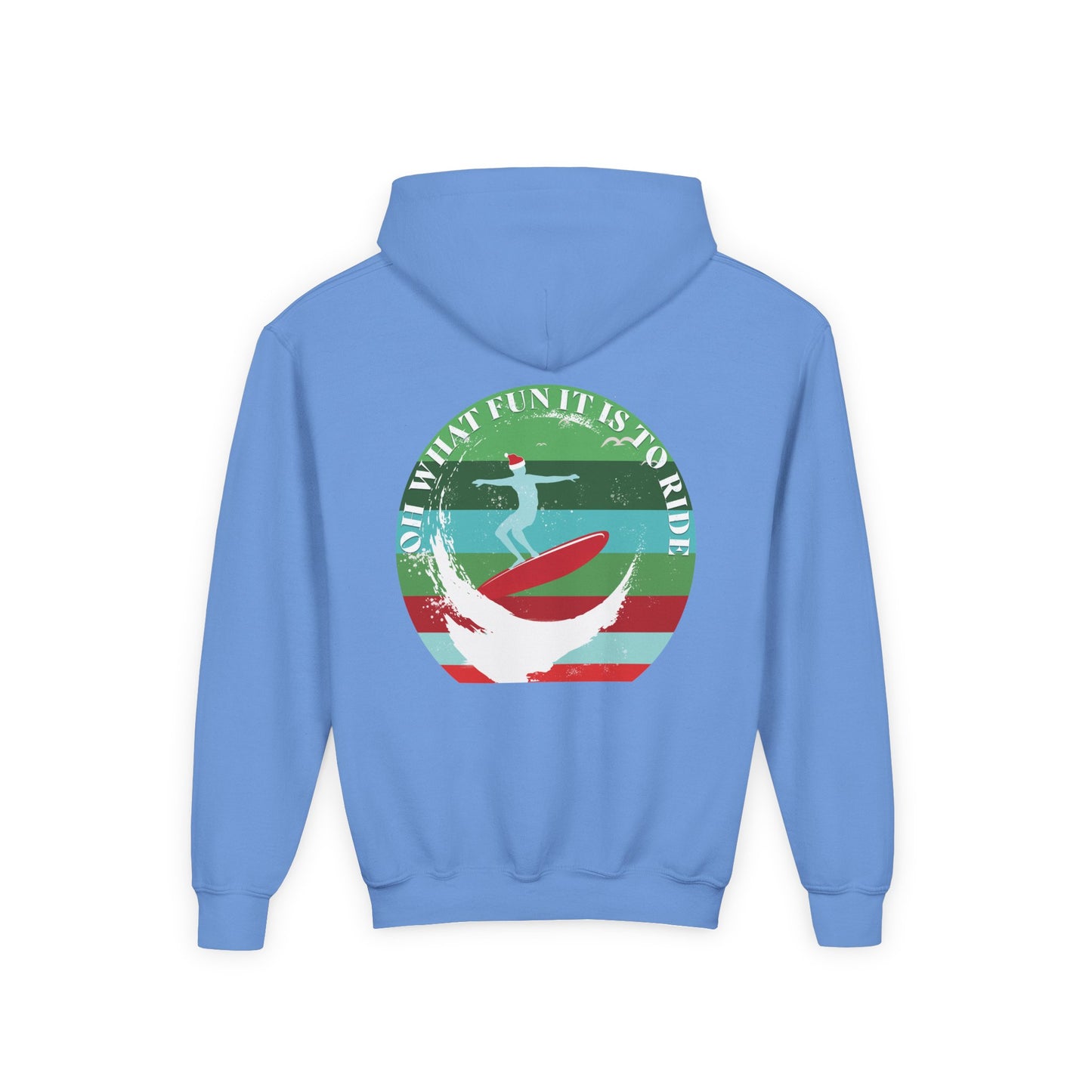 Youth Surfing Christmas Hoodie - Gildan