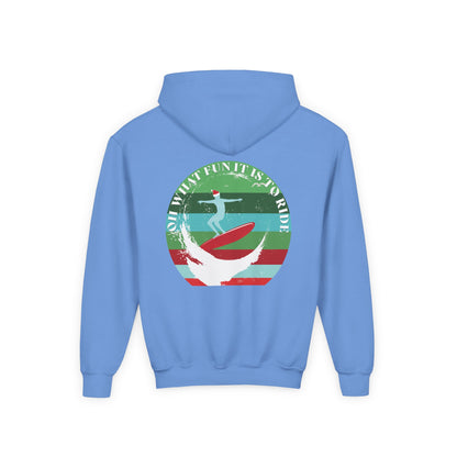 Youth Surfing Christmas Hoodie - Gildan