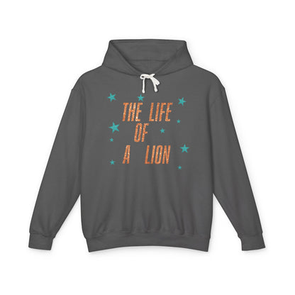 Adult Life of a Lion Faux Glitter Hoodie - Comfort Colors
