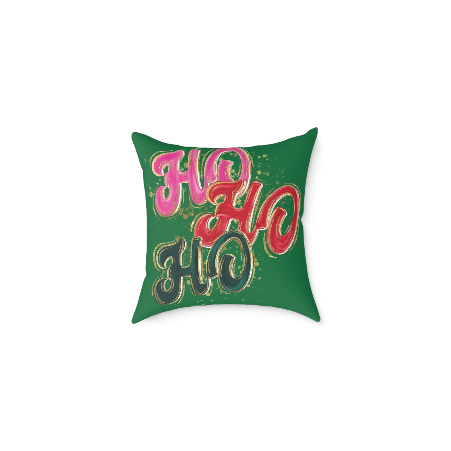 HO HO HO Green Throw Pillow