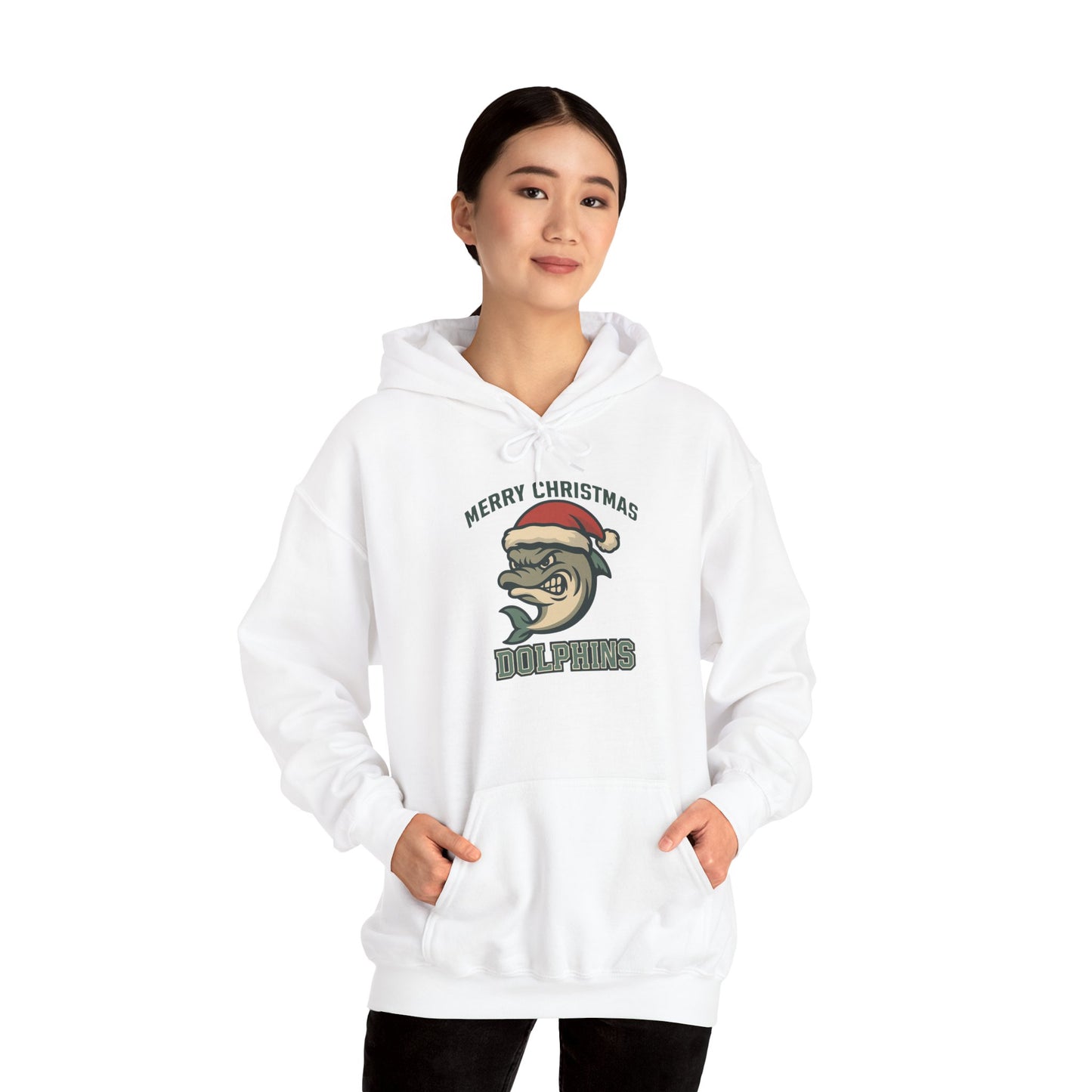 Merry Christmas Dolphin Hoodie - Gildan