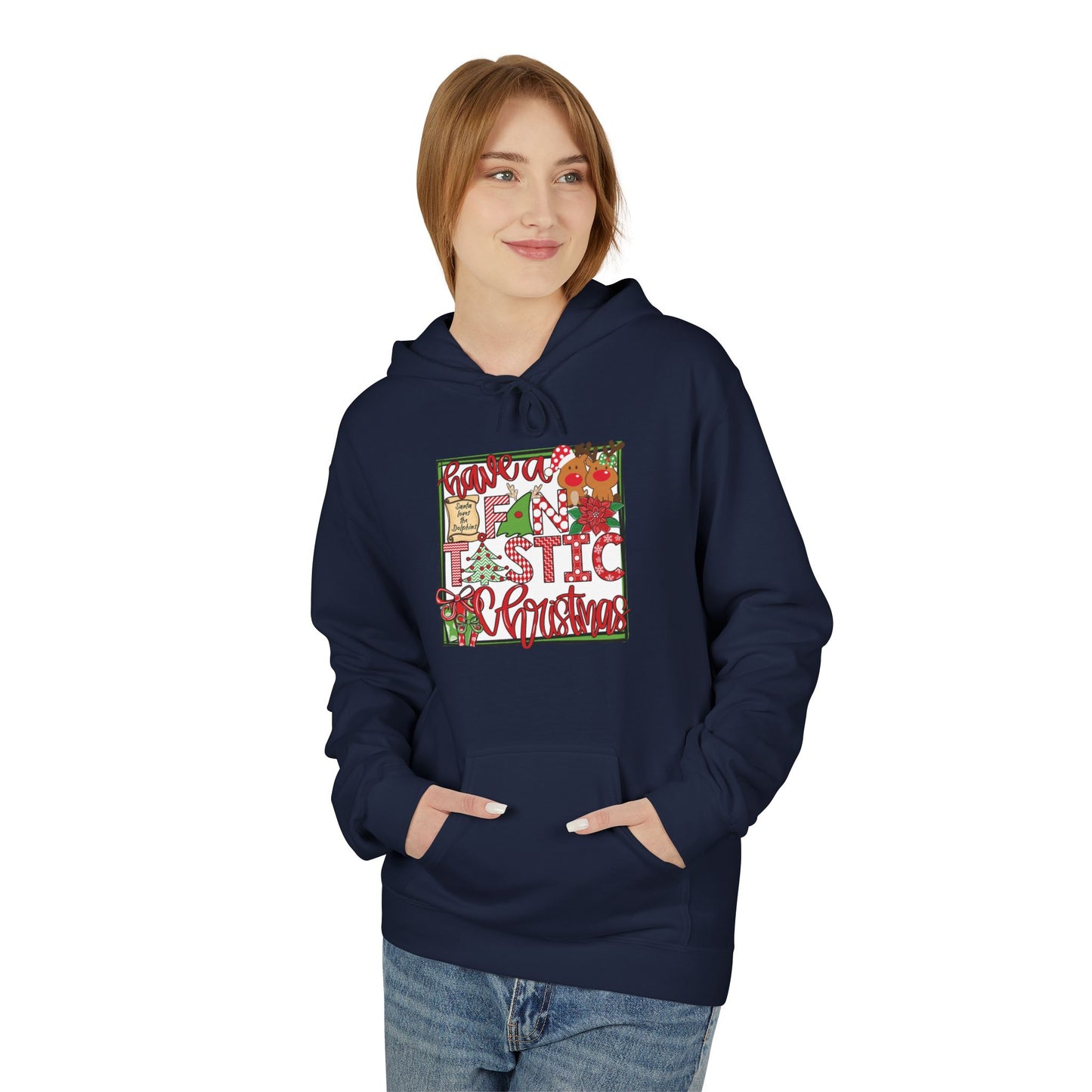 Dolphins Christmas Hoodie - Gildan