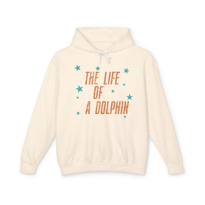 Adult Life of a Dolphin Faux Glitter Hoodie - Comfort Colors