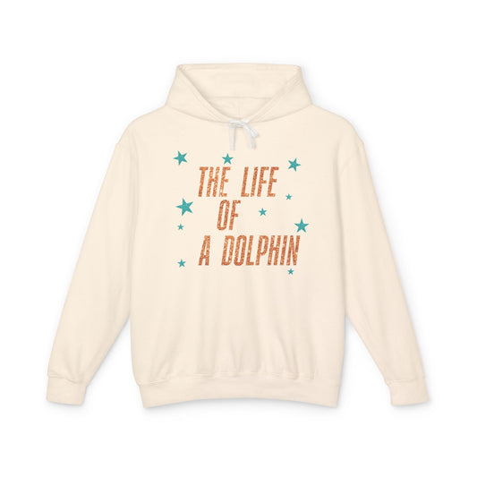 Adult Life of a Dolphin Faux Glitter Hoodie - Comfort Colors