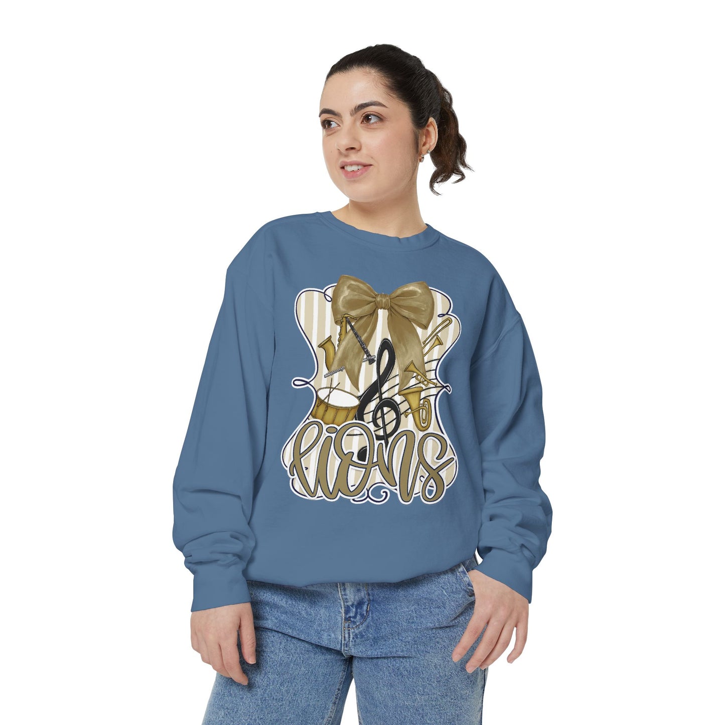 Adult Lions Coquette Band Sweatshirt - Comfort Colors