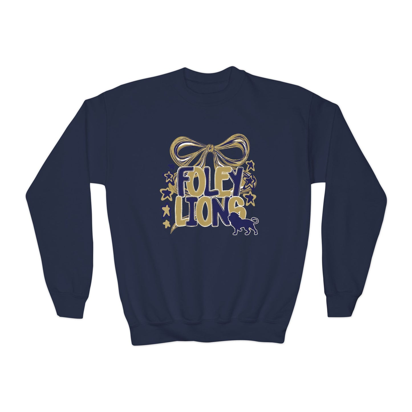 Youth Foley Lions Bow Sweatshirt - Gildan