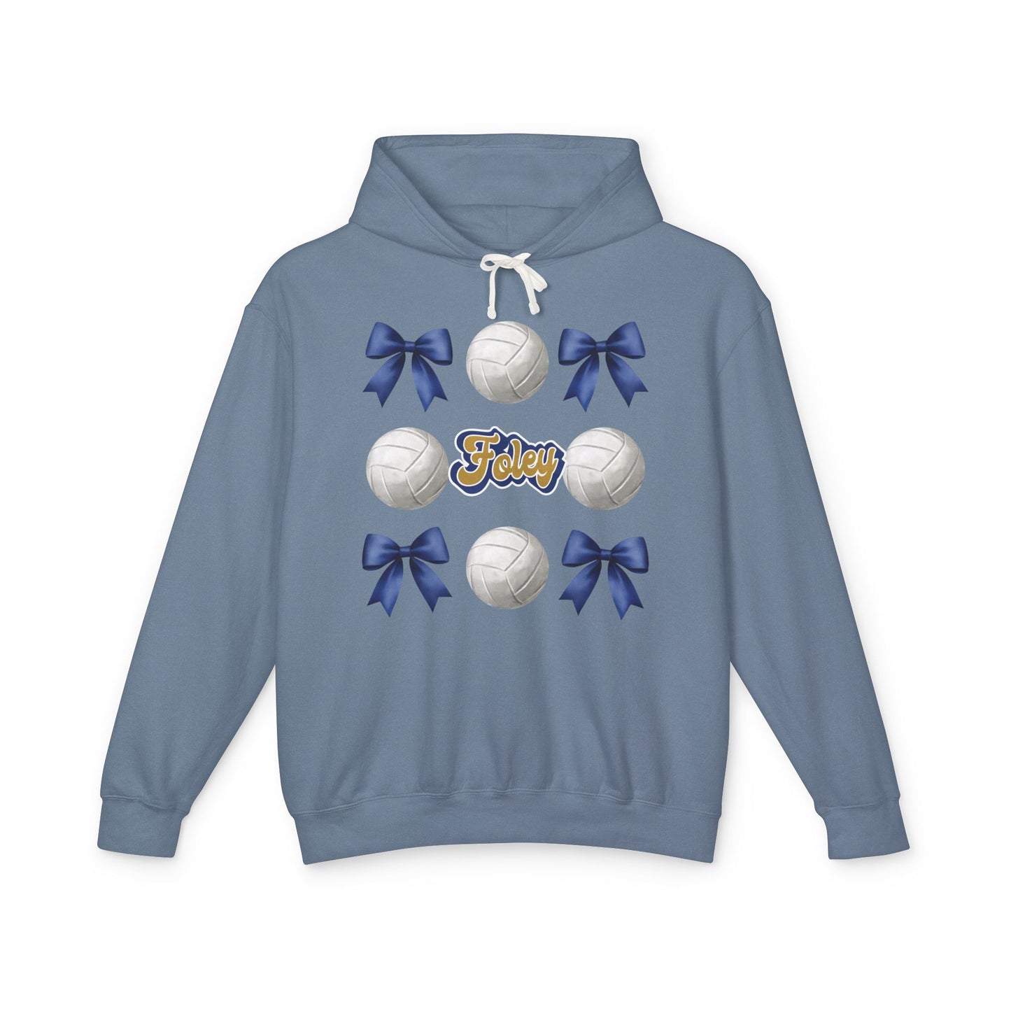 Foley Lions Coquette Bows & Volleyball Hooded Sweatshirt - Comfort Colors
