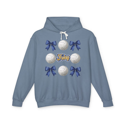 Foley Lions Coquette Bows & Volleyball Hooded Sweatshirt - Comfort Colors