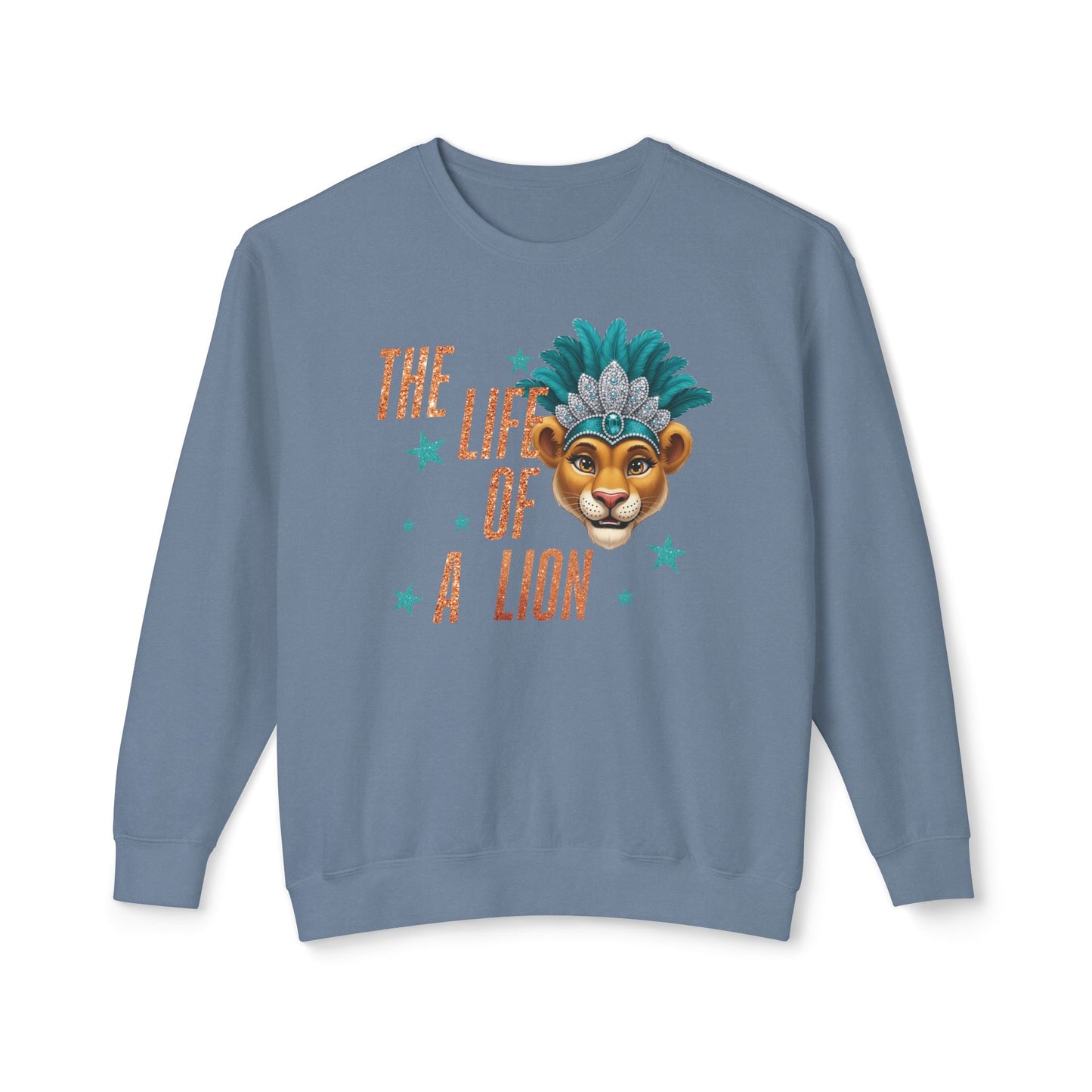 Adult Life of a Lion Faux Glitter - Comfort Colors