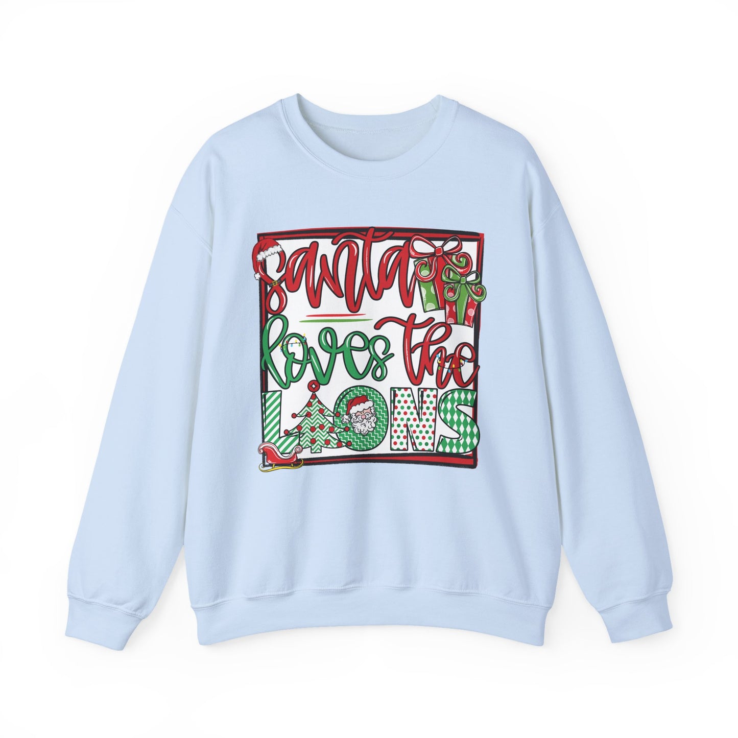 Santa Loves the Lions Sweatshirt - Gildan