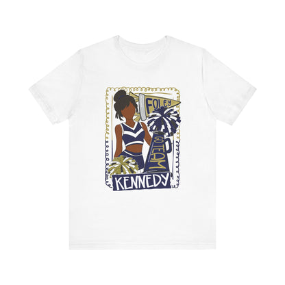 Kennedy Cheerleader T-Shirt — Personalized School Spirit Pom Design