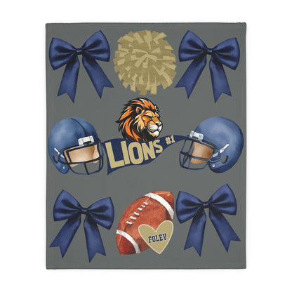 Lions Football 2 Sided Soft Blanket