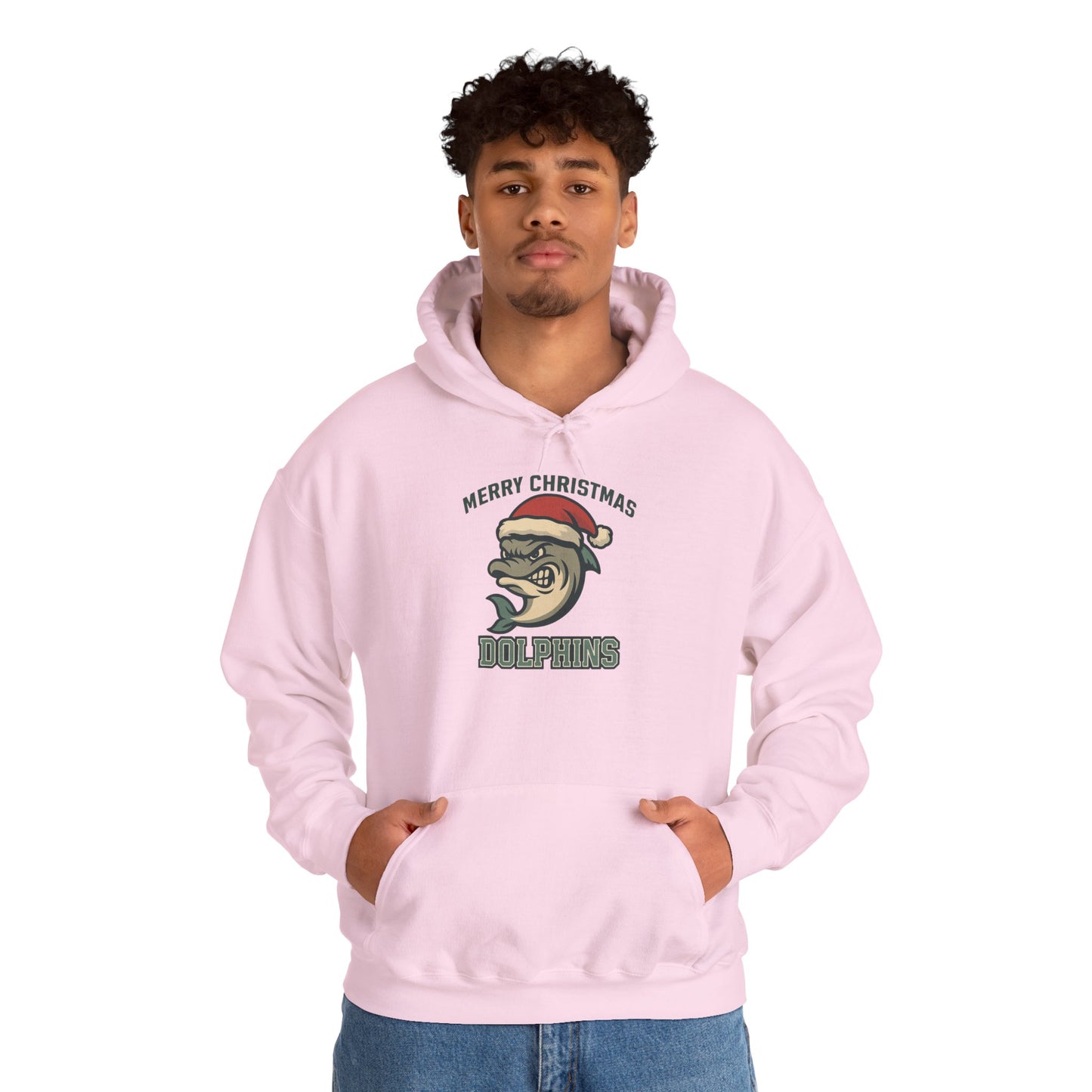 Merry Christmas Dolphin Hoodie - Gildan