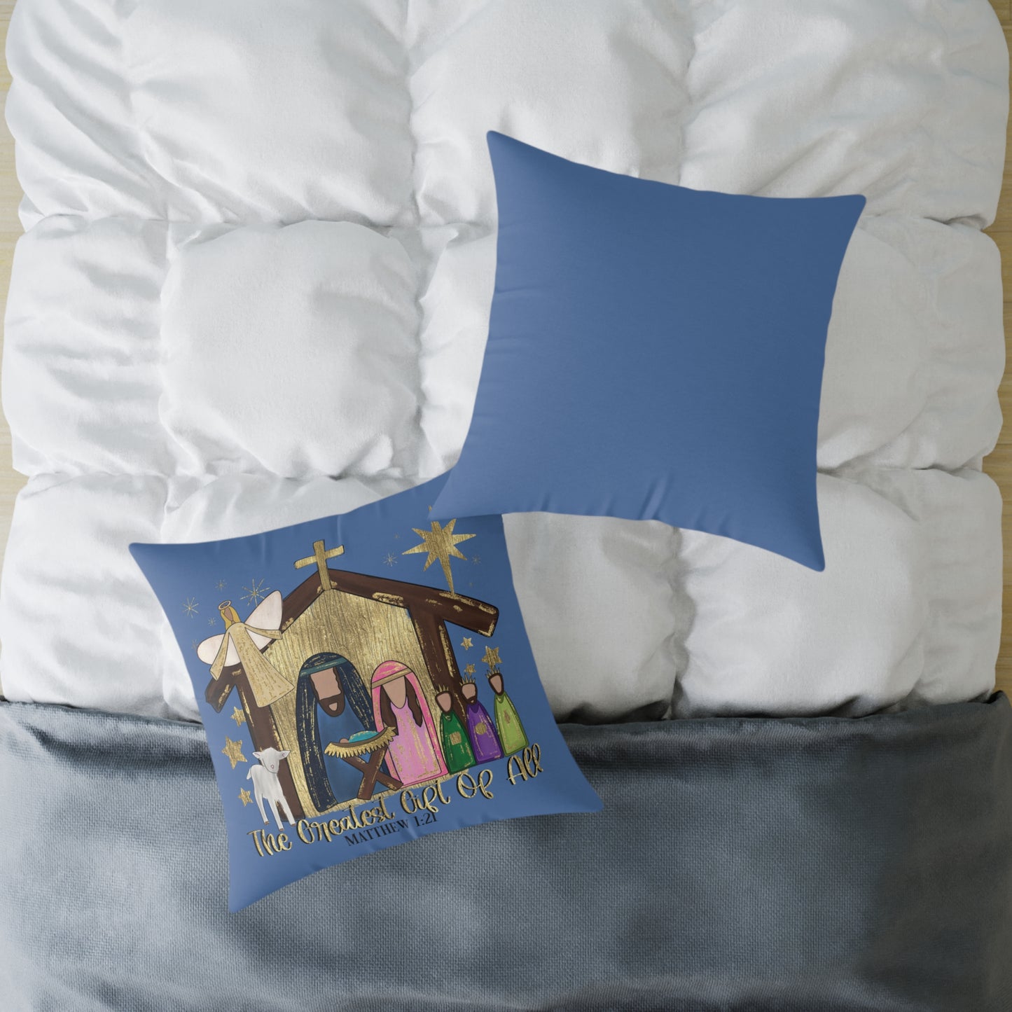 Nativity "The Greatest Gift of All" Decorative Pillow