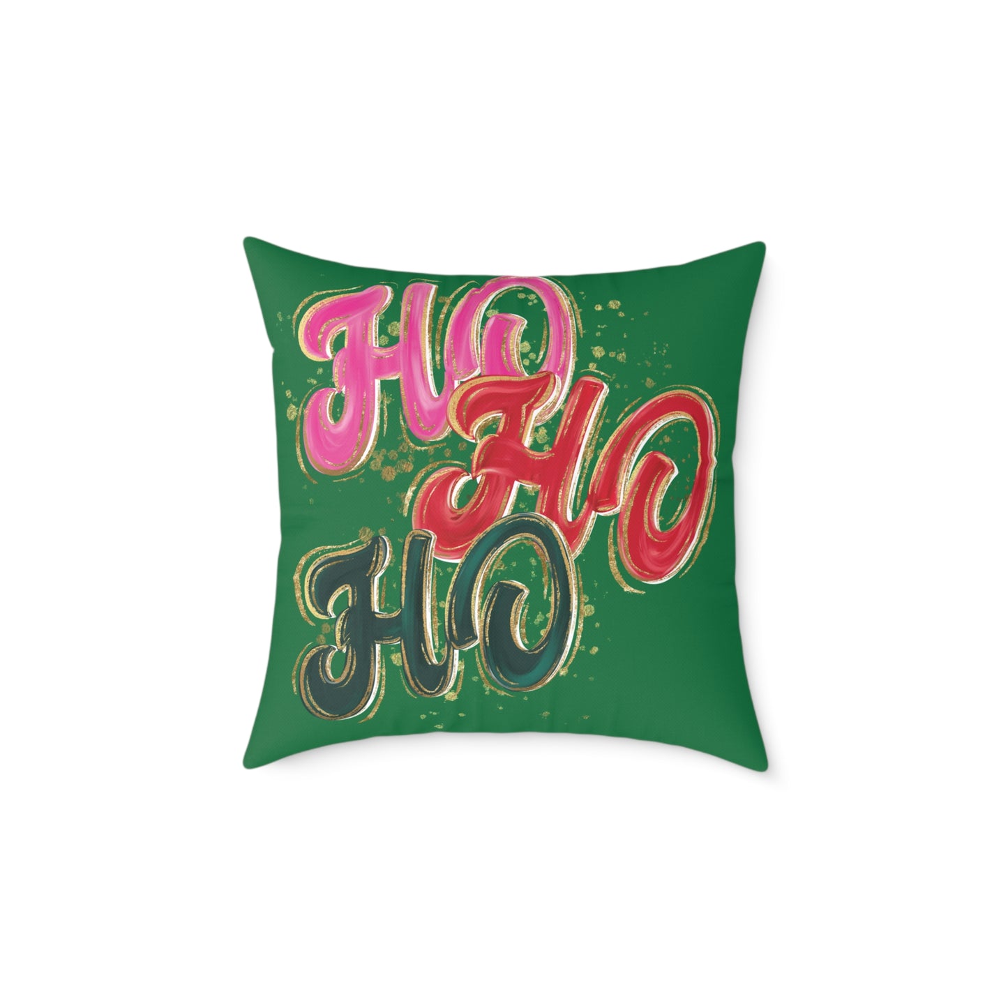 HO HO HO Green Throw Pillow