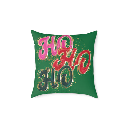 HO HO HO Green Throw Pillow