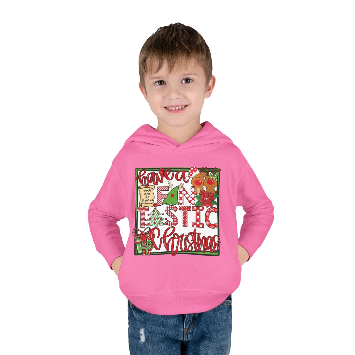 Dolphins Fintastic Christmas Toddler Hoodie