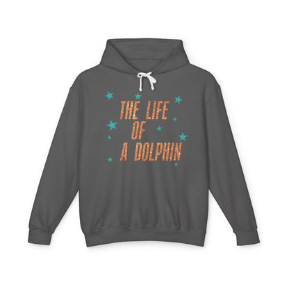 Adult Life of a Dolphin Faux Glitter Hoodie - Comfort Colors