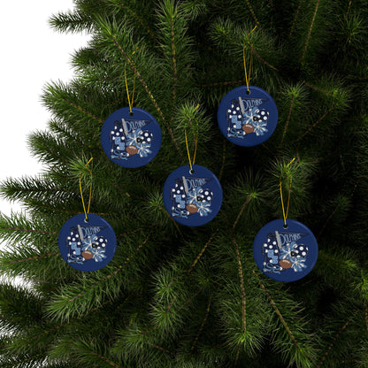 Dolphins Football & Cheer Ceramic Ornament