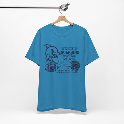 Adult Dolphin Football Tee - Bella Canvas