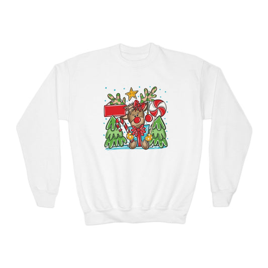 Personalized Girl Reindeer Sweatshirt