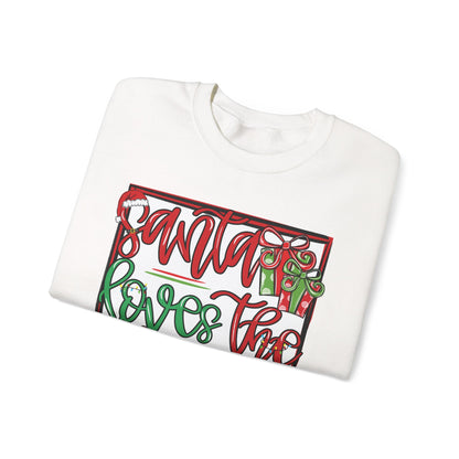 Santa Loves the Lions Sweatshirt - Gildan