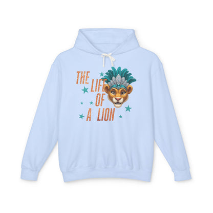 Adult Life of a Lion Faux Glitter Hoodie - Comfort Colors