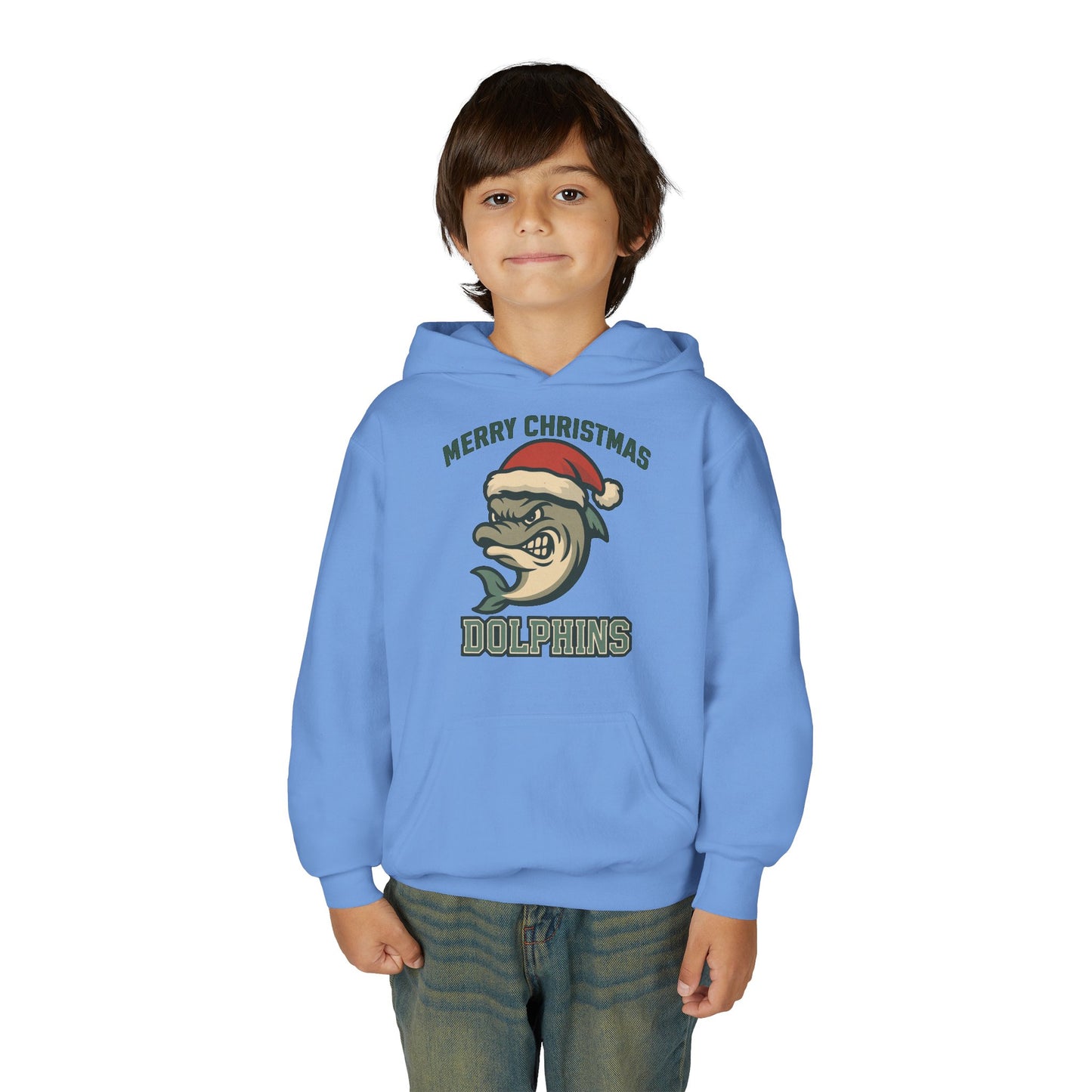 Merry Christmas Dolphins Hoodie - Gildan