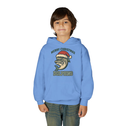 Merry Christmas Dolphins Hoodie - Gildan