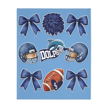 Dolphin Coquette 2 Sided Blanket