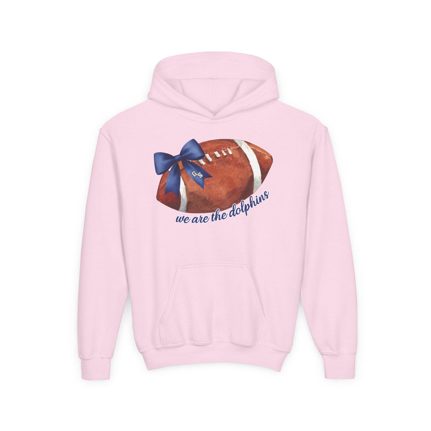 Youth Dolphins Coquette Football Hoodie