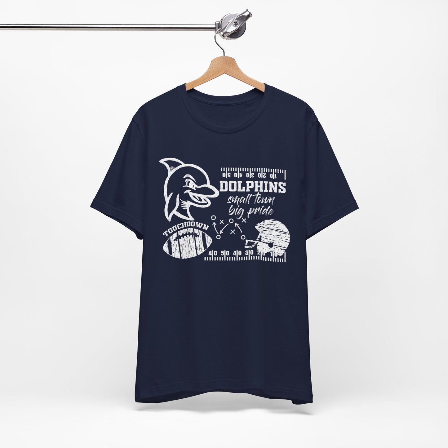 Adult Dolphin Football Tee - Bella Canvas