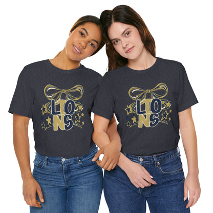 Lions Twirly Ribbon Tee - Bella Canvas