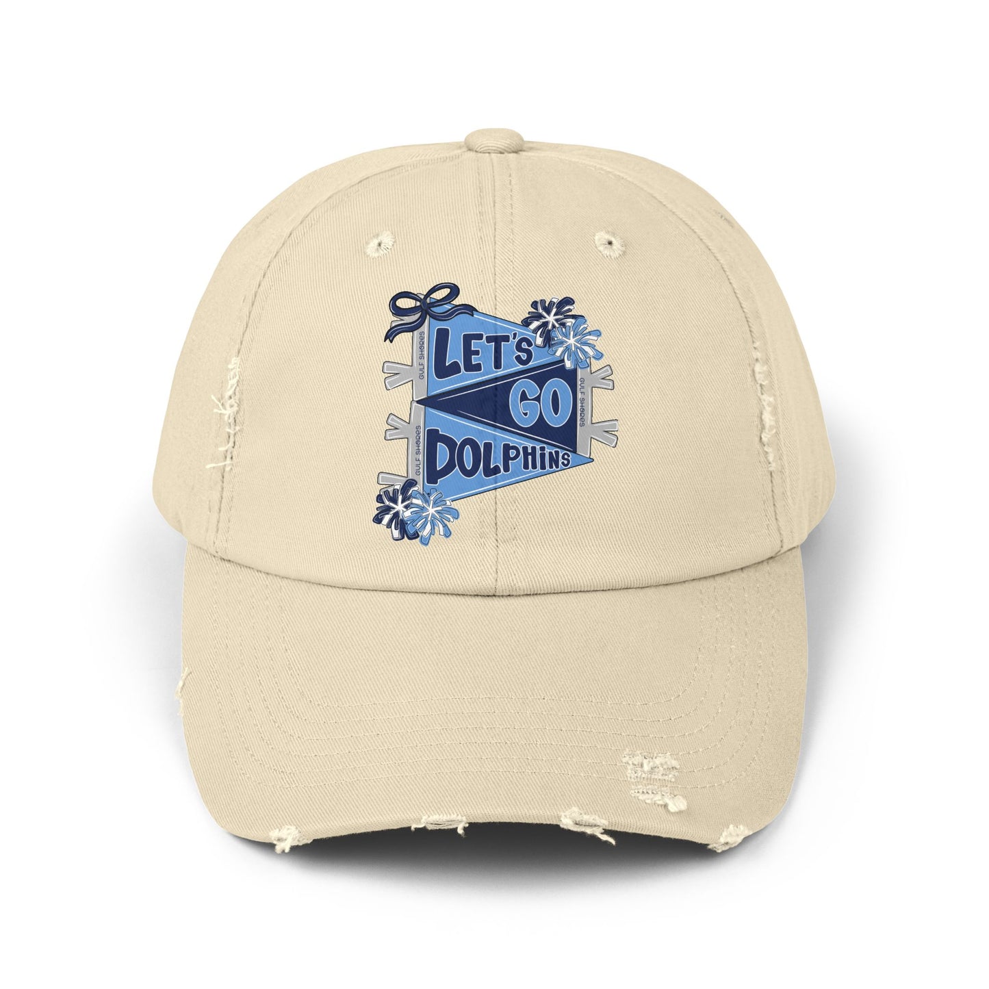 Let's Go Dolphins Distressed Cap