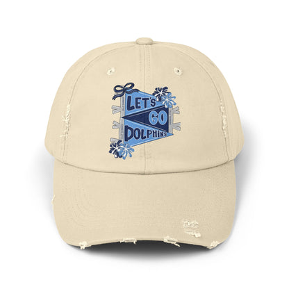 Let's Go Dolphins Distressed Cap