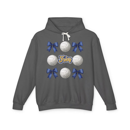 Foley Lions Coquette Bows & Volleyball Hooded Sweatshirt - Comfort Colors