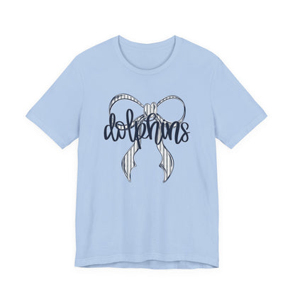 Preppy Dolphins Bow Bella Canvas