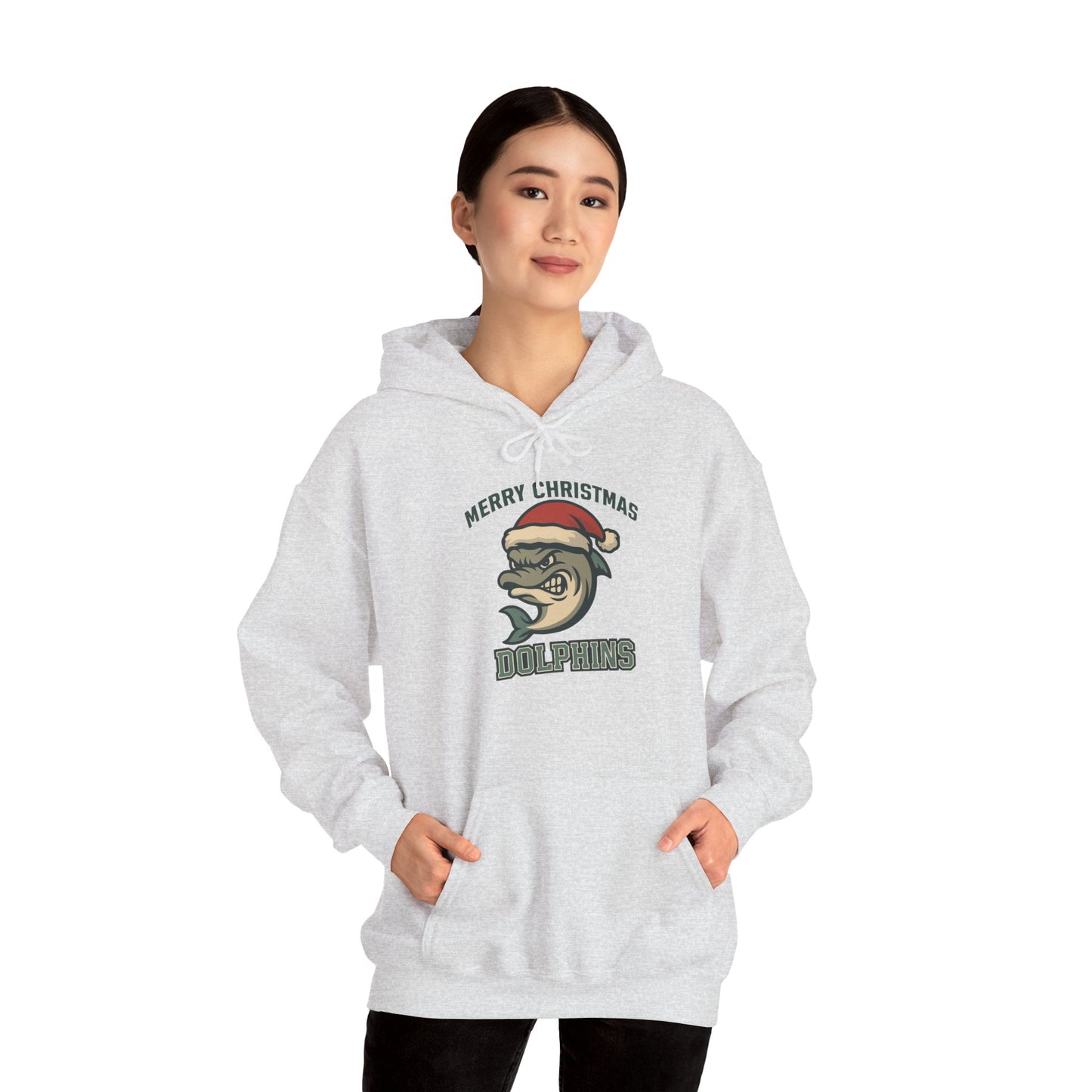 Merry Christmas Dolphin Hoodie - Gildan
