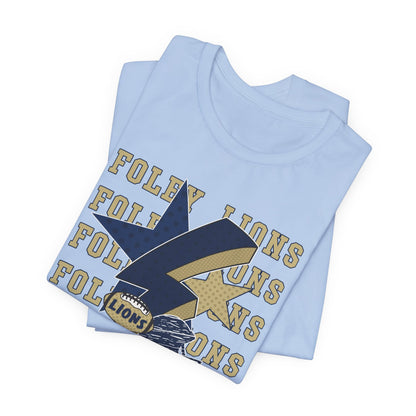 Lions Football, Stars, Lightning Graphic Tee - Bella Canvas