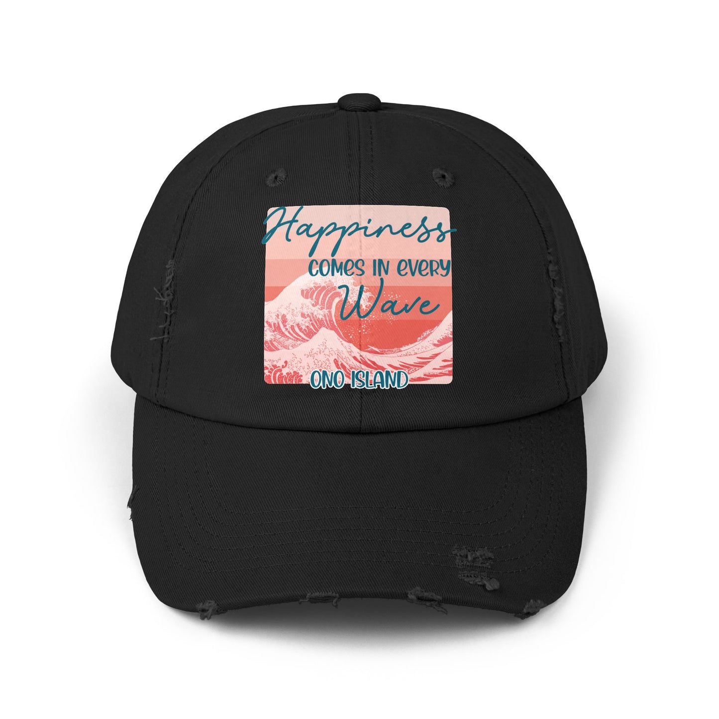 Happiness Comes in Every Wave Ono Distressed Cap