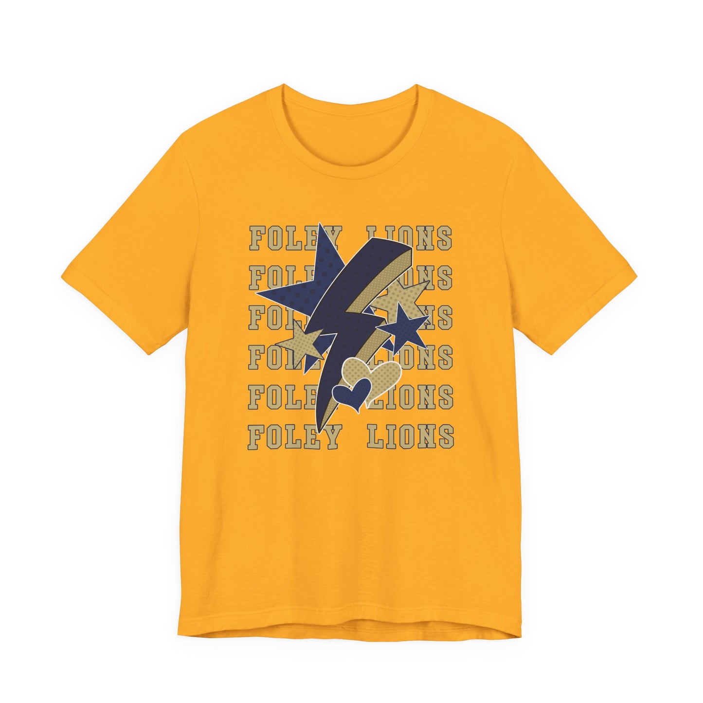 Lions Hearts, Stars, Lightning Graphic Tee - Bella Canvas