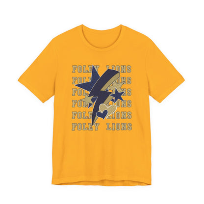 Lions Hearts, Stars, Lightning Graphic Tee - Bella Canvas