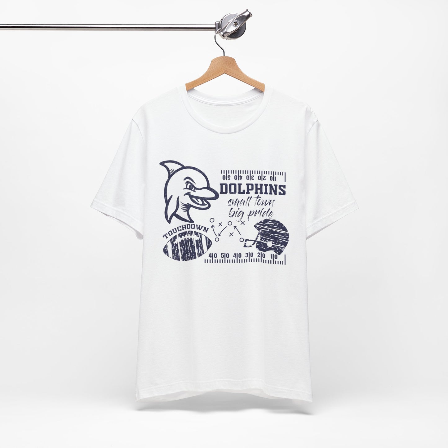 Adult Dolphin Football Tee - Bella Canvas