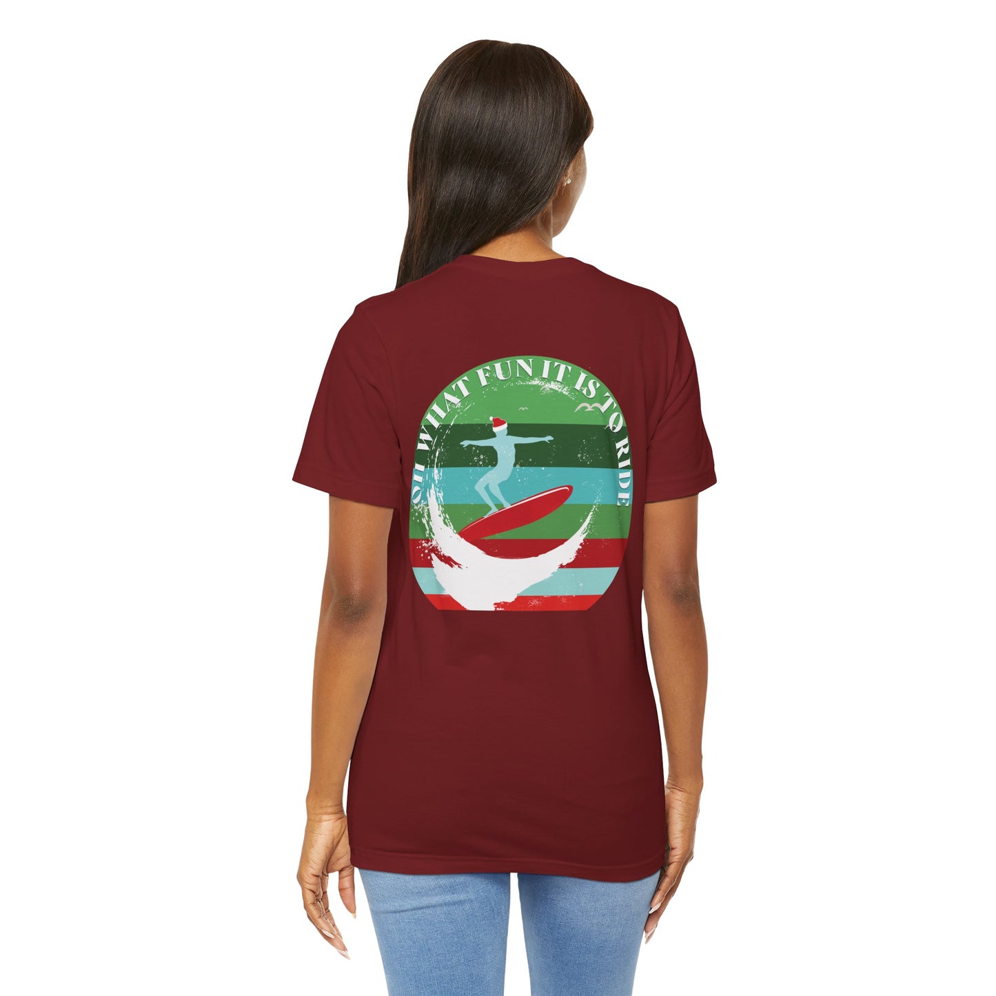 Adult Christmas Surfing Tee - Bella Canvas