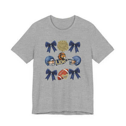 Lions Coquette Football Cheer Tee - Bella Canvas