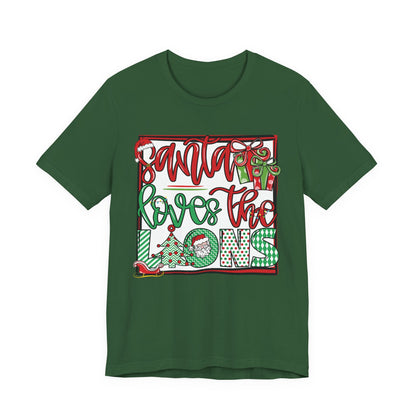 Santa Loves the Lions Tee - Bella Canvas