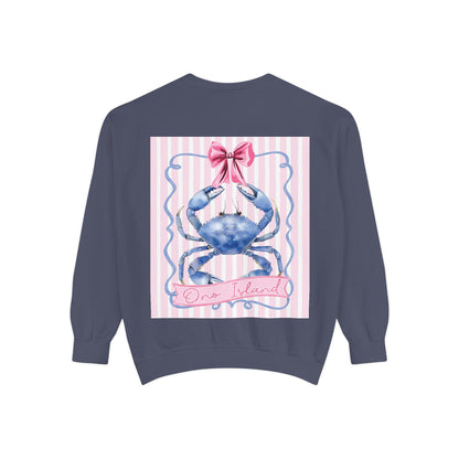 Adult Ono Island Preppy Crab Sweatshirt - Comfort Colors