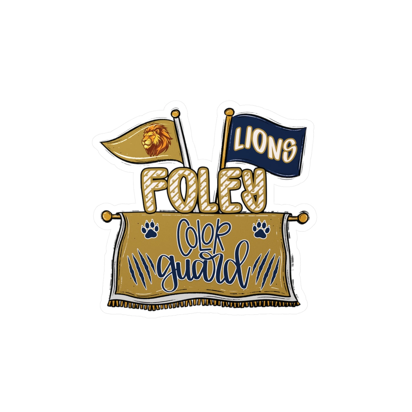 Foley Lions Color Guard Vinyl Decals