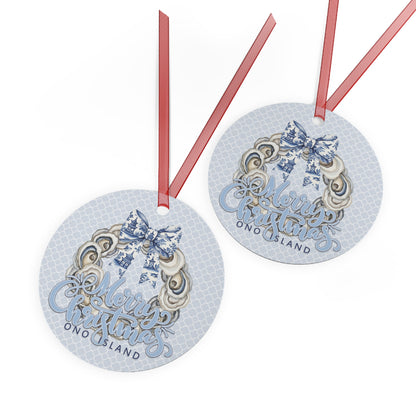 Ono Oyster Wreath Metal Ornament