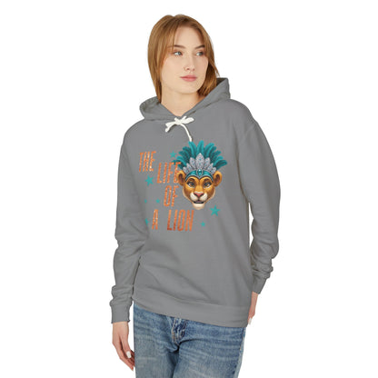 Adult Life of a Lion Faux Glitter Hoodie - Comfort Colors